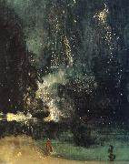James Abbot McNeill Whistler Nocturne in Black and Gold,the Falling Rocket Sweden oil painting artist